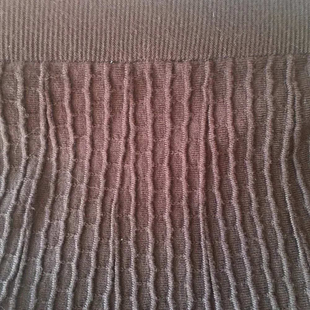Suzy Shier Brown Skirt A line Viscose Med H2H-1018-2- Stretch Ribbed Waist. - Picture 5 of 7